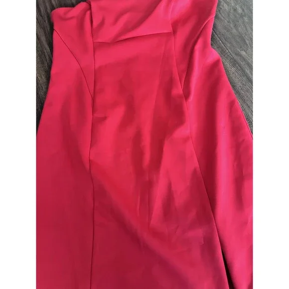 GUESS Women's Anya Straight neckline Strapless Party Bodycon Dress Red 14 - Picture 6 of 11